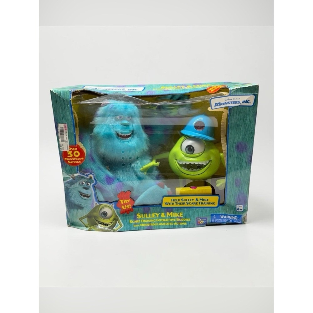 Vintage 2001 Monsters Inc Mike & Sulley Scare Training Interactive Dolls Disney